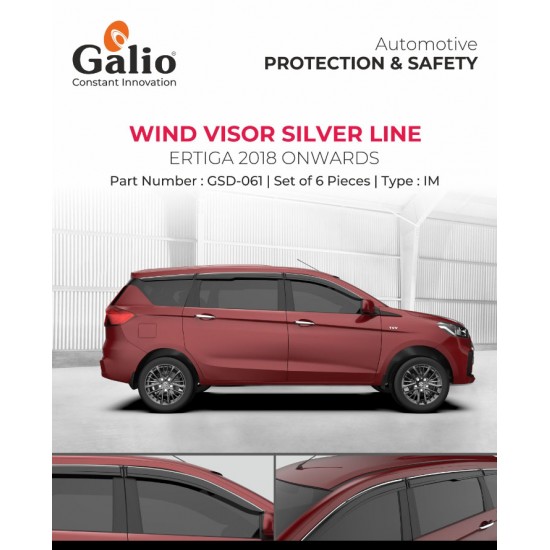 Galio Maruti Suzuki Ertiga Window Door Visor With Sliver Line (2018-Onwards)