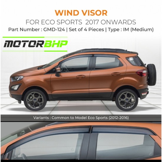  Ford Ecosport Rain Door Visor Without Chrome Line (2017-Onwards)