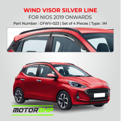 Hyundai i10 Grand Nios (2019 Onwards) Rain Door Visor With Chrome Line