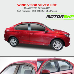 Honda Amaze Rain Door Visor With Chrome Line (2018-Onwards) Honda Amaze Rain Door Visor With Chrome Line (2018-Onwards)