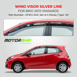 Honda Brio Window Door Visor With Sliver Line (2013-Onwards) Honda Brio Window Door Visor With Sliver Line (2013-Onwards)