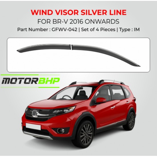 Honda BRV Rain Door Visor With Chrome Line (2016-Onwards)