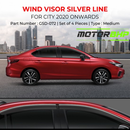 Honda City Rain Door Visor With Chrome Line (2020-Onwards)