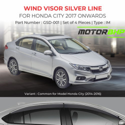 Honda City Rain Door Visor With Chrome Line (2017-Onwards) Honda City Rain Door Visor With Chrome Line (2017-Onwards)