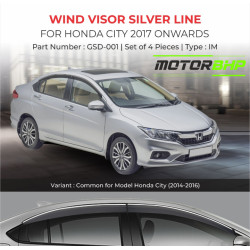 Honda City Rain Door Visor With Chrome Line (2017-Onwards)