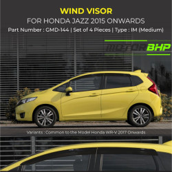 Honda Jazz Rain Door Visor Without Chrome Line (2015-Onwards) Honda Jazz Rain Door Visor Without Chrome Line (2015-Onwards)