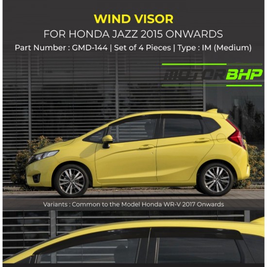 Honda Jazz Rain Door Visor Without Chrome Line (2015-Onwards)