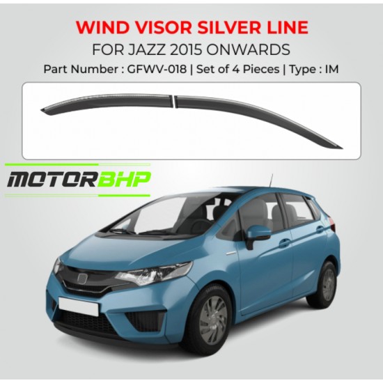 Honda Jazz Rain Door Visor With Chrome Line (2015-Onwards)