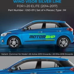 Hyundai i20 Elite (2014-2017) Window Door Visor with Chrome Line