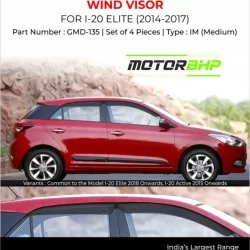 Hyundai i20 Elite (2014-2017) Window Door Visor without Chrome Line
