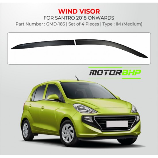 Hyundai Santro Rain Door Visor Without Chrome Line (2018 Onwards)