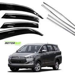 Innova Crysta Rain Door Visor With Chrome Line (2016-2020)