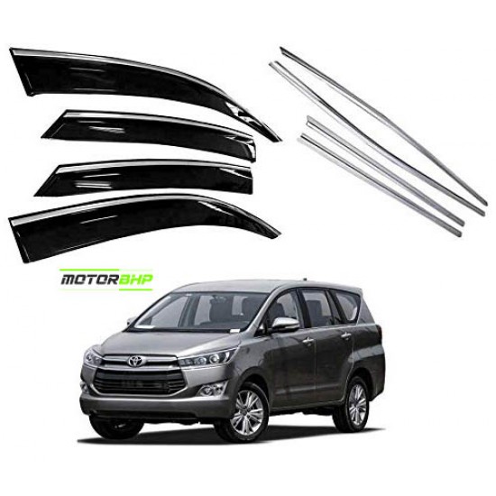  Innova Crysta Rain Door Visor With Chrome Line (2016-2020)