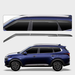 Kia Carens Clavis Rain Door Visor With Chrome Line Kia Carens Clavis Rain Door Visor With Chrome Line