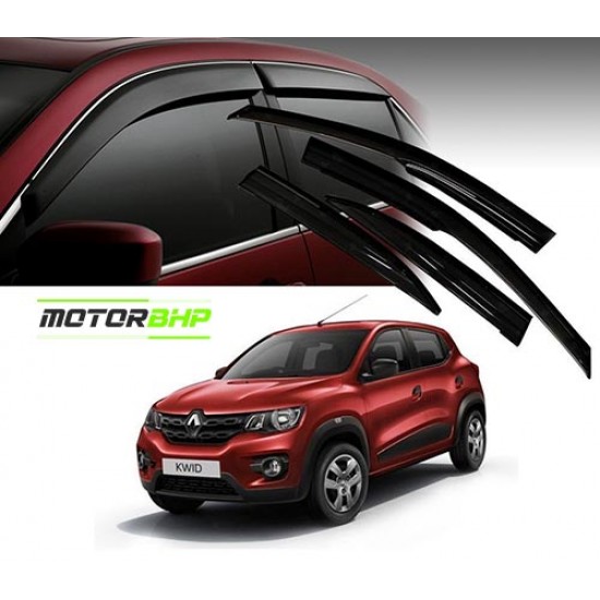 Renault Kwid Rain Door Visor With Chrome Line (2015-Onwards)