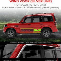 Mahindra Scorpio Rain Door Visor With Chrome Line (2014-2016)  Mahindra Scorpio Rain Door Visor With Chrome Line (2014-2016)