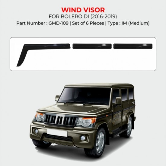  Mahindra Bolero Rain Door Visor Without Chrome Line (2016-2019)