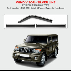 Mahindra Bolero Rain Door Visor With Chrome Line (2016-2019)  Mahindra Bolero Rain Door Visor With Chrome Line (2016-2019)