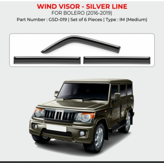  Mahindra Bolero Rain Door Visor With Chrome Line (2016-2019)