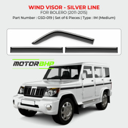 Mahindra Bolero Rain Door Visor With Chrome Line (2011-2015)  Mahindra Bolero Rain Door Visor With Chrome Line (2011-2015)