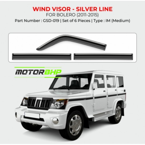  Mahindra Bolero Rain Door Visor With Chrome Line (2011-2015)