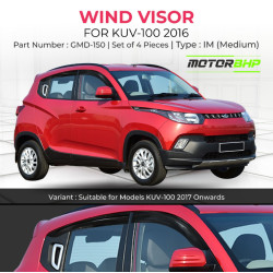 Mahindra KUV100 Rain Door Visor Without Chrome Line (2016 Onwards)  Mahindra KUV100 Rain Door Visor Without Chrome Line (2016 Onwards)