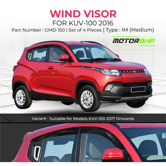  Mahindra KUV100 Rain Door Visor Without Chrome Line (2016 Onwards)