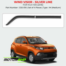 Mahindra KUV100 Rain Door Visor With Chrome Line (2016 Onwards)  Mahindra KUV100 Rain Door Visor With Chrome Line (2016 Onwards)