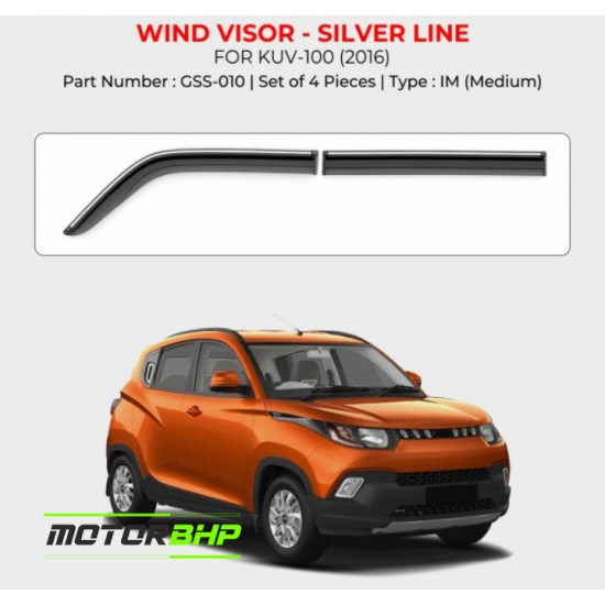  Mahindra KUV100 Rain Door Visor With Chrome Line (2016 Onwards)