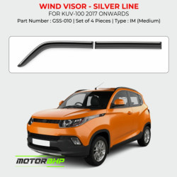 Mahindra KUV100 Rain Door Visor With Chrome Line (2017 Onwards)  Mahindra KUV100 Rain Door Visor With Chrome Line (2017 Onwards)