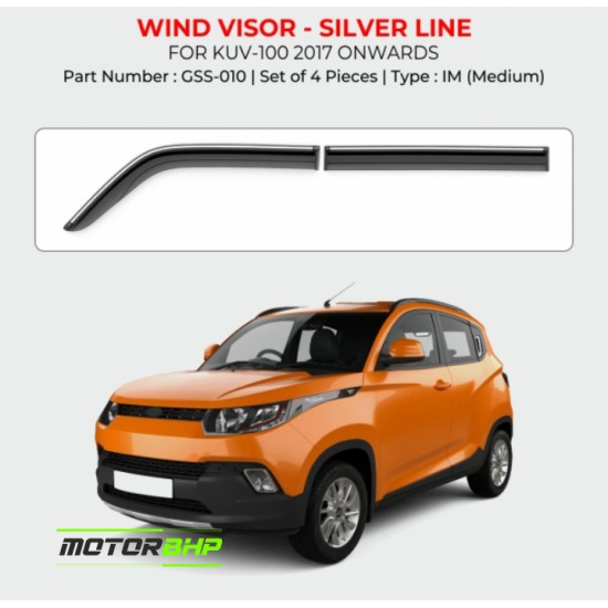  Mahindra KUV100 Rain Door Visor With Chrome Line (2017 Onwards)