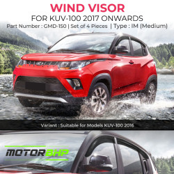 Mahindra KUV100 Rain Door Visor Without Chrome Line (2017 Onwards)  Mahindra KUV100 Rain Door Visor Without Chrome Line (2017 Onwards)