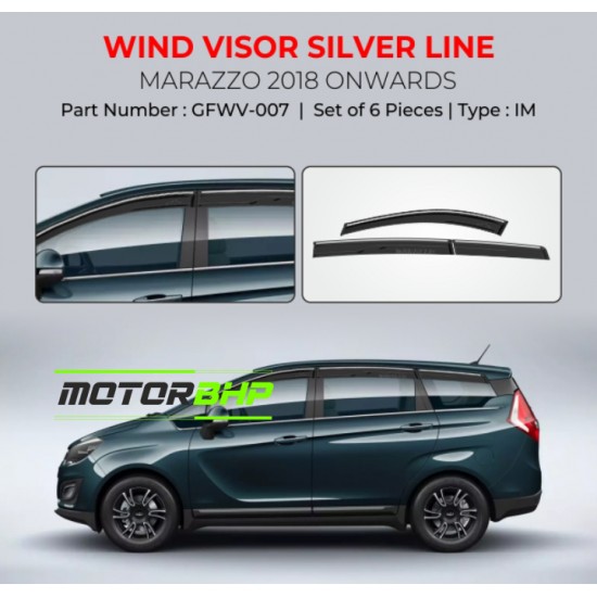  Mahindra Marazzo Rain Door Visor With Chrome Line (2018 Onwards)