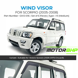 Mahindra Scorpio Rain Door Visor Without Chrome Line (2005-2008)  Mahindra Scorpio Rain Door Visor Without Chrome Line (2005-2008)