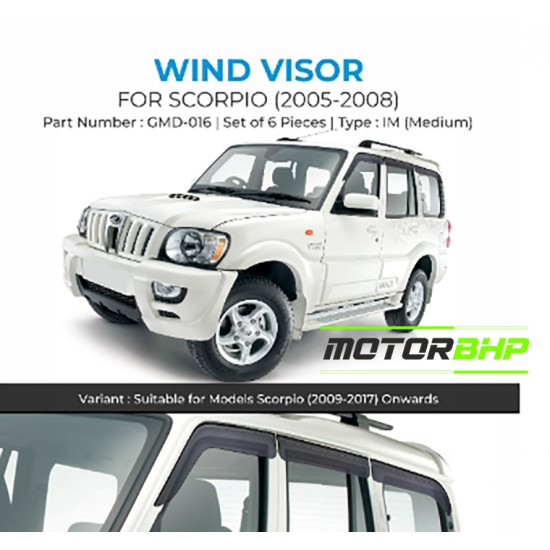  Mahindra Scorpio Rain Door Visor Without Chrome Line (2005-2008)