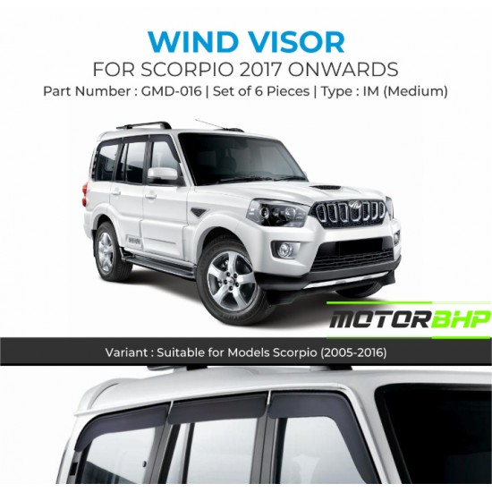  Mahindra Scorpio Rain Door Visor Without Chrome Line (2017-Onwards)