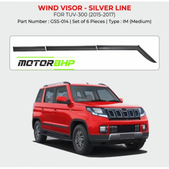  Mahindra TUV300 Rain Door Visor With Chrome Line (2015-2017)