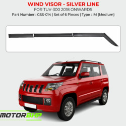 Mahindra TUV300 Rain Door Visor With Chrome Line (2018 Onwards)  Mahindra TUV300 Rain Door Visor With Chrome Line (2018 Onwards)