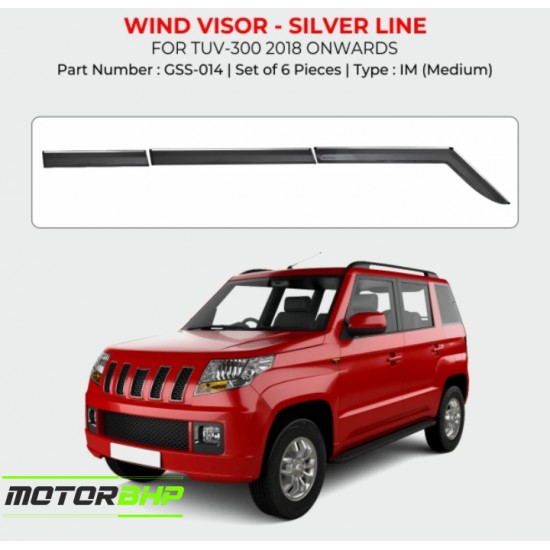  Mahindra TUV300 Rain Door Visor With Chrome Line (2018 Onwards)