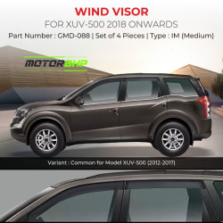 Mahindra XUV500 Rain Door Visor Without Chrome Line (2018 Onwards)  Mahindra XUV500 Rain Door Visor Without Chrome Line (2018 Onwards)