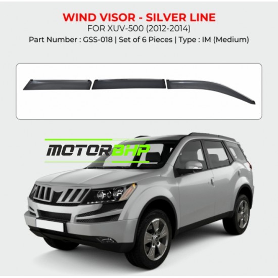  Mahindra XUV500 Rain Door Visor With Chrome Line (2012 - 2014)