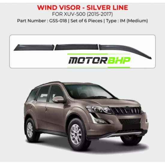  Mahindra XUV500 Rain Door Visor With Chrome Line (2015 - 2017)