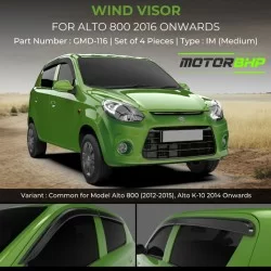   Maruti Suzuki Alto 800 Rain Door Visor Without Chrome Line (2016-Onwards)
