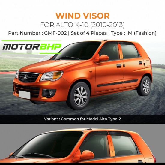   Maruti Suzuki Alto K10 Rain Door Visor Without Chrome Line (2010-2013)