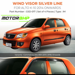 Maruti Suzuki Alto K-10 Rain Door Visor With Chrome Line (2014-Onwards) Maruti Suzuki Alto K-10 Rain Door Visor With Chrome Line (2014-Onwards)