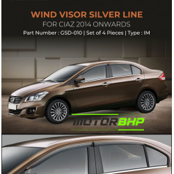 Maruti Suzuki Ciaz Rain Door Visor With Chrome Line (2014-Onwards) Maruti Suzuki Ciaz Rain Door Visor With Chrome Line (2014-Onwards)