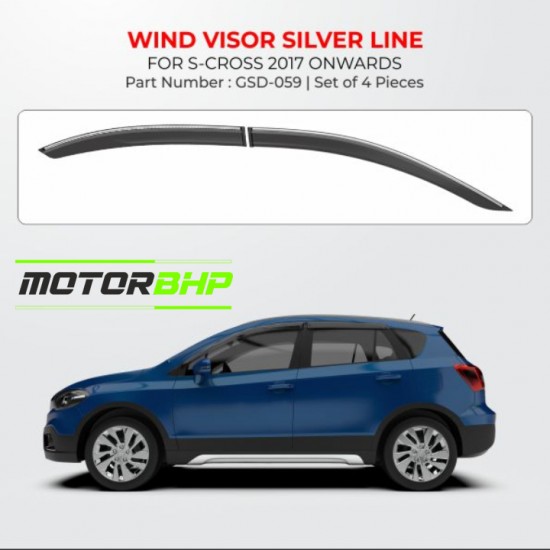 Maruti Suzuki SCross Rain Door Visor With Chrome Line (2017-Onwards)