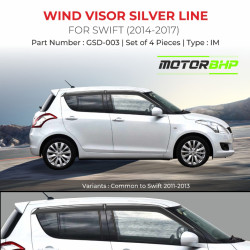 Maruti Suzuki Swift Rain Door Visor With Chrome Line (2014-2017) Maruti Suzuki Swift Rain Door Visor With Chrome Line (2014-2017)