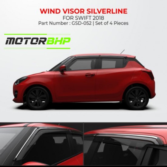  Maruti Suzuki Swift Rain Door Visor With Chrome Line (2018)