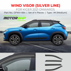 Renault Kiger Rain Door Visor With Chrome Line (2021-Onwards) Renault Kiger Rain Door Visor With Chrome Line (2021-Onwards)